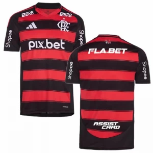 Koszulka Piłkarska CR Flamengo 2025-26 Sponsor Domowa Męska