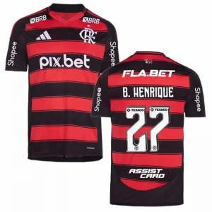 Koszulka Piłkarska CR Flamengo B. Henrique #27 2025-26 Sponsor Domowa Męska