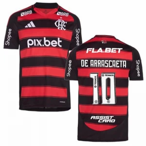 Koszulka Piłkarska CR Flamengo De Arrascaeta #10 2025-26 Sponsor Domowa Męska