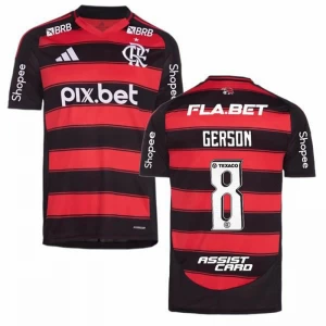 Koszulka Piłkarska CR Flamengo Gersson #8 2025-26 Sponsor Domowa Męska