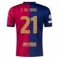 Koszulka Piłkarska FC Barcelona Frenkie de Jong #21 2024-25 UCL Domowa Męska