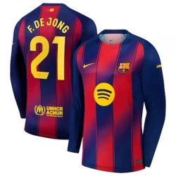 Koszulka Piłkarska FC Barcelona Frenkie de Jong #21 2025-26 Domowa Męska Długi Rękaw
