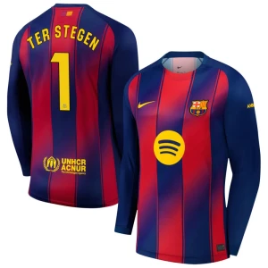 Koszulka Piłkarska FC Barcelona Ter Stegen #1 2025-26 Domowa Męska Długi Rękaw