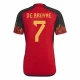 Koszulka Piłkarska Kevin De Bruyne #7 Belgia Mistrzostwa Świata 2022 Domowa Męska