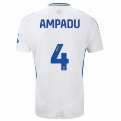 Koszulka Piłkarska Leeds United Ampadu #4 2024-25 Domowa Męska