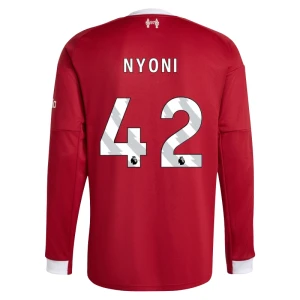 Koszulka Piłkarska Liverpool FC Nyoni #42 2025-26 Domowa Męska Długi Rękaw