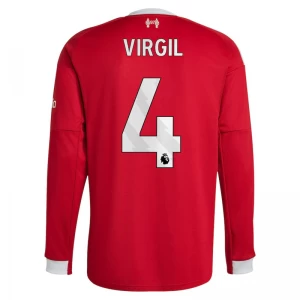 Koszulka Piłkarska Liverpool FC Virgil van Dijk #4 2025-26 Domowa Męska Długi Rękaw