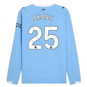 Koszulka Piłkarska Manchester City Akanji #25 2025-26 Domowa Męska Długi Rękaw