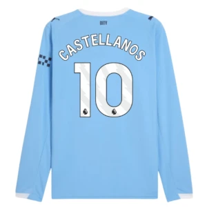 Koszulka Piłkarska Manchester City Castellanos #10 2025-26 Domowa Męska Długi Rękaw