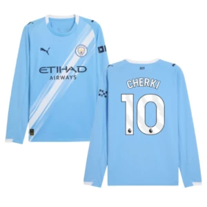 Koszulka Piłkarska Manchester City Cherki #10 2025-26 Domowa Męska Długi Rękaw