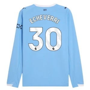 Koszulka Piłkarska Manchester City Echeverri #30 2025-26 Domowa Męska Długi Rękaw