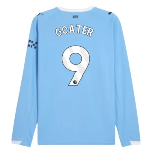 Koszulka Piłkarska Manchester City Goater #9 2025-26 Domowa Męska Długi Rękaw