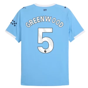 Koszulka Piłkarska Manchester City Greenwood #5 2025-26 Domowa Męska
