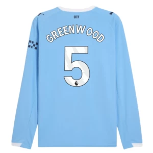 Koszulka Piłkarska Manchester City Greenwood #5 2025-26 Domowa Męska Długi Rękaw