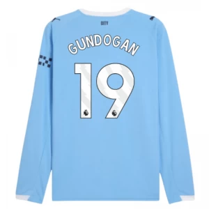 Koszulka Piłkarska Manchester City Gundogan #19 2025-26 Domowa Męska Długi Rękaw