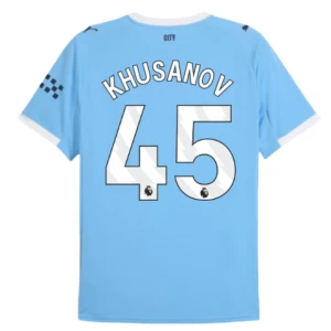 Koszulka Piłkarska Manchester City Khusanov #45 2025-26 Domowa Męska