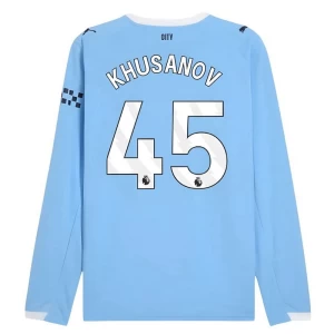 Koszulka Piłkarska Manchester City Khusanov #45 2025-26 Domowa Męska Długi Rękaw