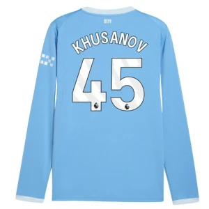 Koszulka Piłkarska Manchester City Khusanov #45 2026-27 Domowa Męska Długi Rękaw