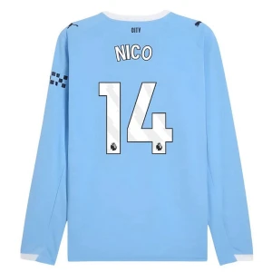 Koszulka Piłkarska Manchester City Nico #14 2025-26 Domowa Męska Długi Rękaw