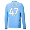 Koszulka Piłkarska Manchester City Phil Foden #47 2024-25 Domowa Męska Długi Rękaw
