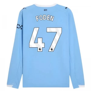 Koszulka Piłkarska Manchester City Phil Foden #47 2025-26 Domowa Męska Długi Rękaw
