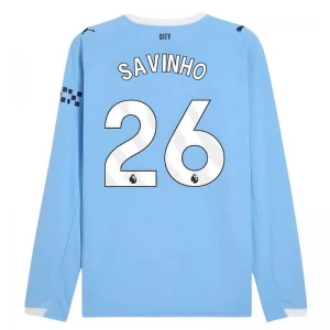 Koszulka Piłkarska Manchester City Savinho #26 2025-26 Domowa Męska Długi Rękaw