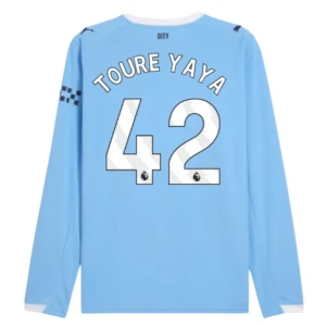 Koszulka Piłkarska Manchester City Toure Yaya #42 2025-26 Domowa Męska Długi Rękaw