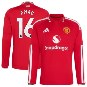 Koszulka Piłkarska Manchester United Amad #16 2026-27 Domowa Męska Długi Rękaw