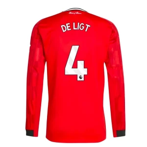 Koszulka Piłkarska Manchester United De Ligt #4 2025-26 Domowa Męska Długi Rękaw