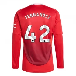 Koszulka Piłkarska Manchester United Fernandez #42 2024-25 Domowa Męska Długi Rękaw