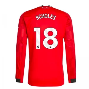 Koszulka Piłkarska Manchester United Scholes #18 2025-26 Domowa Męska Długi Rękaw