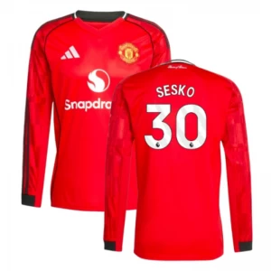Koszulka Piłkarska Manchester United Sesko #30 2025-26 Domowa Męska Długi Rękaw
