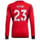 Koszulka Piłkarska Manchester United Shaw #23 2023-24 Domowa Męska Długi Rękaw
