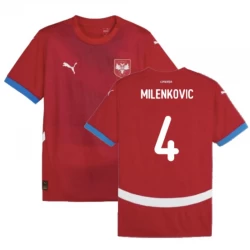 Koszulka Piłkarska Milenkovic #4 Serbia Mistrzostwa Europy 2024 Domowa Męska