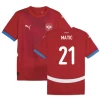 Koszulka Piłkarska Nemanja Matić #21 Serbia Mistrzostwa Europy 2024 Domowa Męska