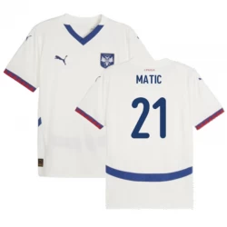Koszulka Piłkarska Nemanja Matić #21 Serbia Mistrzostwa Europy 2024 Wyjazdowa Męska