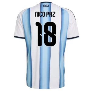Koszulka Piłkarska Nico Paz #18 Argentyna Mistrzostwa Świata 2026 Domowa Męska