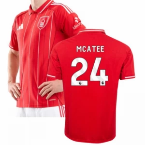 Koszulka Piłkarska Nottingham Forest FC Mcatee #24 2025-26 Domowa Męska
