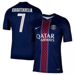 Koszulka Piłkarska Paris Saint-Germain PSG Khvicha Kvaratskhelia #7 2025-26 Cup Domowa Męska