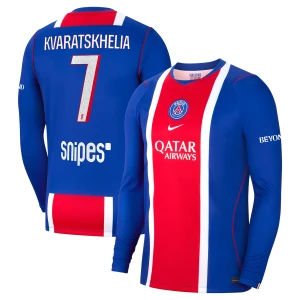 Koszulka Piłkarska Paris Saint-Germain PSG Khvicha Kvaratskhelia #7 2026-27 Domowa Męska Długi Rękaw