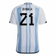 Koszulka Piłkarska Paulo Dybala #21 Argentyna Mistrzostwa Świata 2022 Domowa Męska