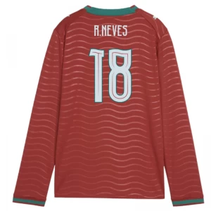 Koszulka Piłkarska R. Neves #18 Portugalia Mistrzostwa Świata 2026 Domowa Męska Długi Rękaw