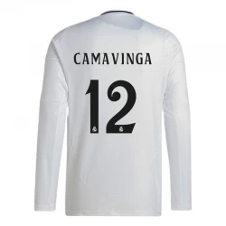 Koszulka Piłkarska Real Madryt Camavinga #12 2024-25 Domowa Męska Długi Rękaw