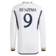 Koszulka Piłkarska Real Madryt Karim Benzema #9 2023-24 Domowa Męska Długi Rękaw