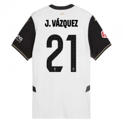 Koszulka Piłkarska Valencia CF J. Vazquez #21 2024-25 Domowa Męska