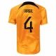 Koszulka Piłkarska Virgil van Dijk #4 Holandia Mistrzostwa Świata 2022 Domowa Męska