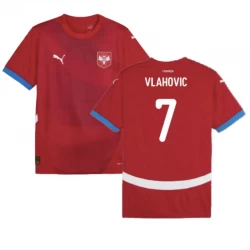 Koszulka Piłkarska Vlahovic #7 Serbia Mistrzostwa Europy 2024 Domowa Męska
