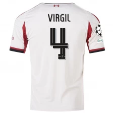 Liverpool FC Koszulka Piłkarska 2025-26 Champions League Virgil van Dijk #4 Wyjazdowa Męska