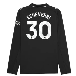 Manchester City Koszulka Piłkarska 2025-26 Echeverri #30 Wyjazdowa Męska Długi Rękaw
