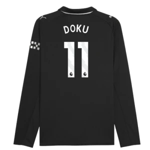 Manchester City Koszulka Piłkarska 2025-26 Jérémy Doku #11 Wyjazdowa Męska Długi Rękaw